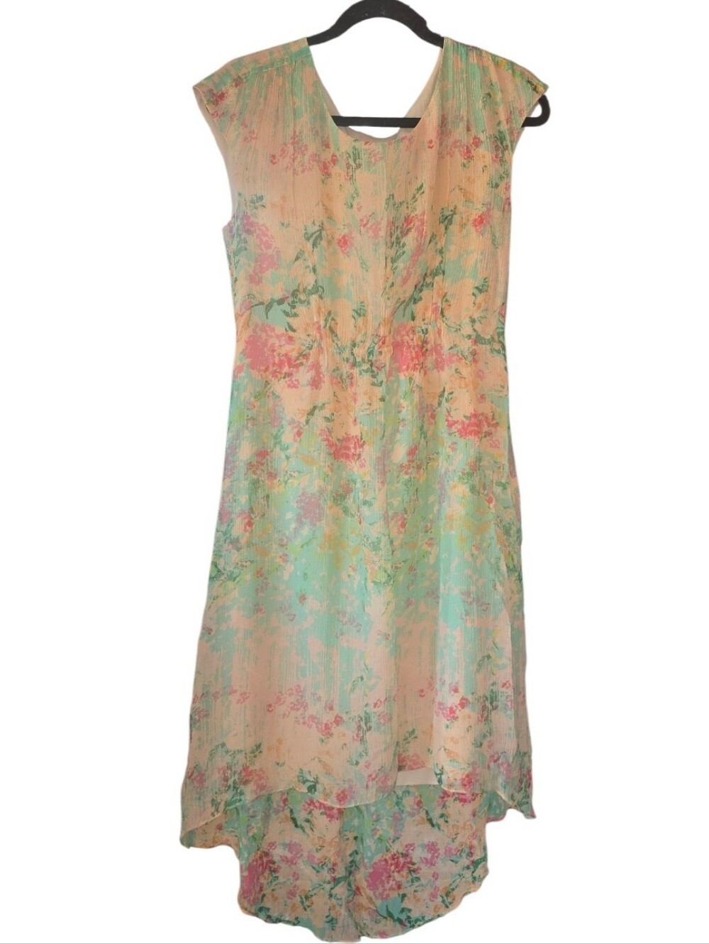 Sundance Silk Floral Watercolor High-Low Dress - Multicolor